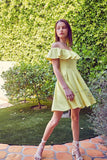 Do + Be Casual Off Shoulder A Line Ruffle Mini Dress - Rosa Apparel
