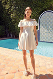 Do + Be Casual Off Shoulder A Line Ruffle Mini Dress - Rosa Apparel