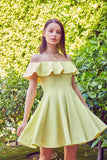 Do + Be Casual Off Shoulder A Line Ruffle Mini Dress - Rosa Apparel