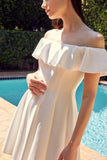 Do + Be Casual Off Shoulder A Line Ruffle Mini Dress - Rosa Apparel