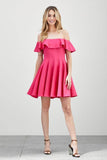 Do + Be Casual Off Shoulder A Line Ruffle Mini Dress - Rosa Apparel
