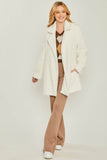 Love Tree Woven Solid Teddy Collar Coat - Rosa Apparel