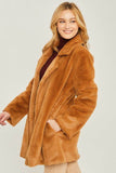 Love Tree Woven Solid Teddy Collar Coat - Rosa Apparel