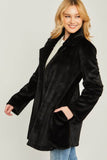 Love Tree Woven Solid Teddy Collar Coat - Rosa Apparel