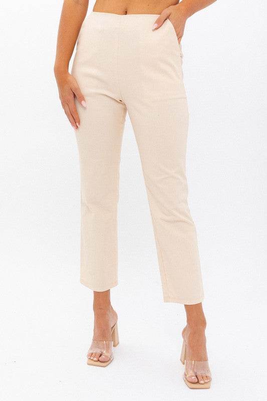 LE LIS High-Waisted Crop Pants - Rosa Apparel