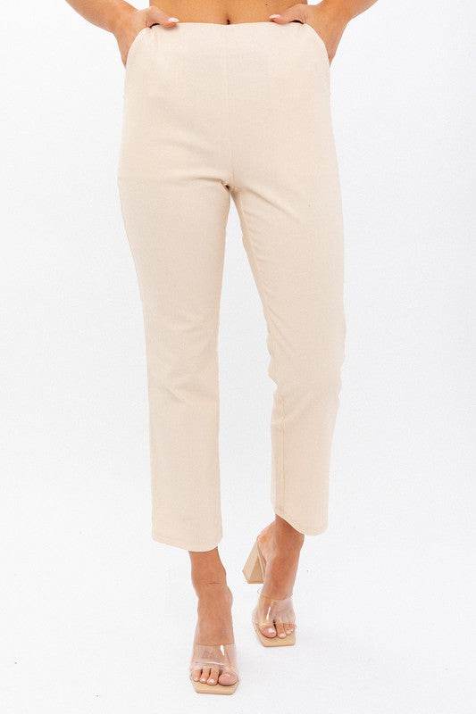 LE LIS High-Waisted Crop Pants - Rosa Apparel