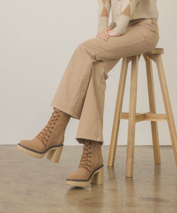 OASIS SOCIETY Jenna - Platform Military Boots - Rosa Apparel