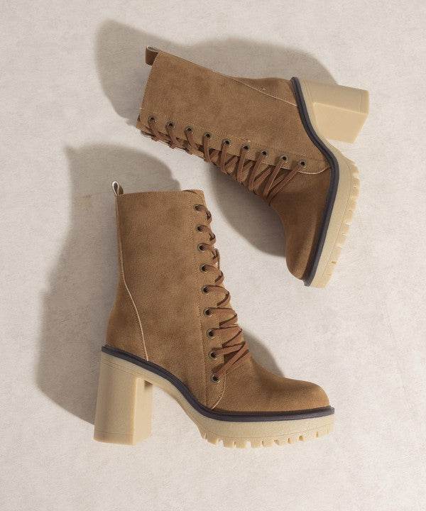 OASIS SOCIETY Jenna - Platform Military Boots - Rosa Apparel