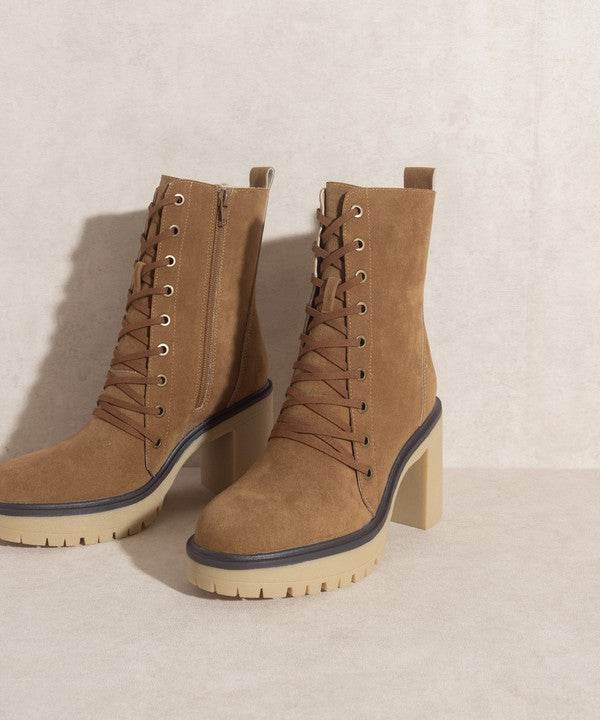 OASIS SOCIETY Jenna - Platform Military Boots - Rosa Apparel