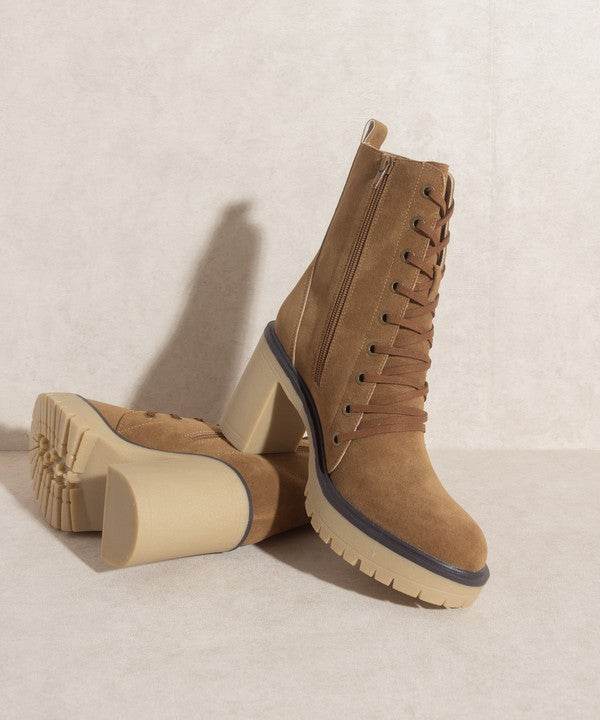 OASIS SOCIETY Jenna - Platform Military Boots - Rosa Apparel