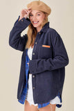 La Miel Madera Collared Long Sleeves Shacket - Rosa Apparel