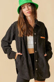 La Miel Madera Collared Long Sleeves Shacket - Rosa Apparel