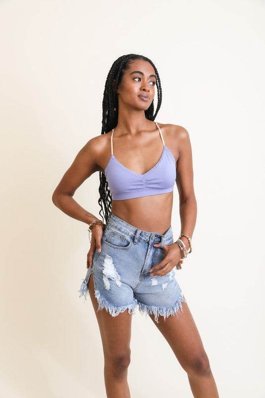 Floral Lattice Bralette - Rosa Apparel