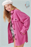 La Miel Sunset Fleece Collard Relaxed Jacket - Rosa Apparel
