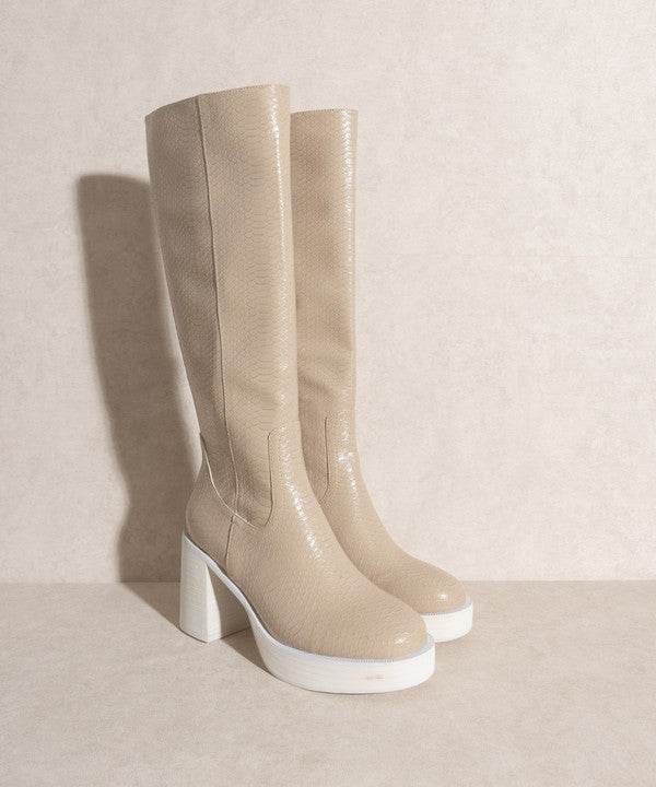 Oasis Society Juniper - Platform Knee-High Boots - Rosa Apparel