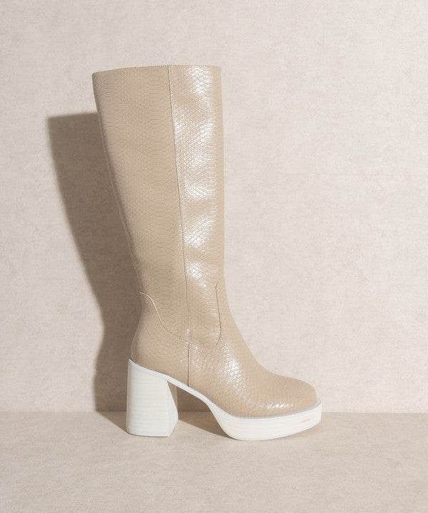 Oasis Society Juniper - Platform Knee-High Boots - Rosa Apparel