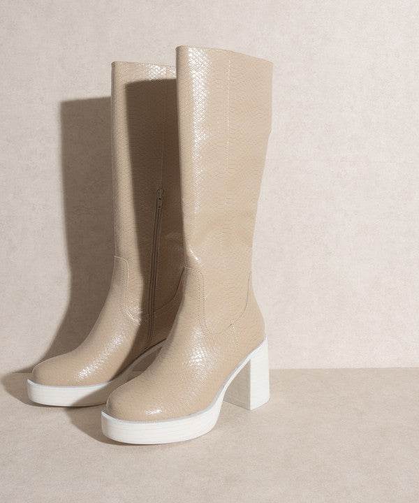 Oasis Society Juniper - Platform Knee-High Boots - Rosa Apparel