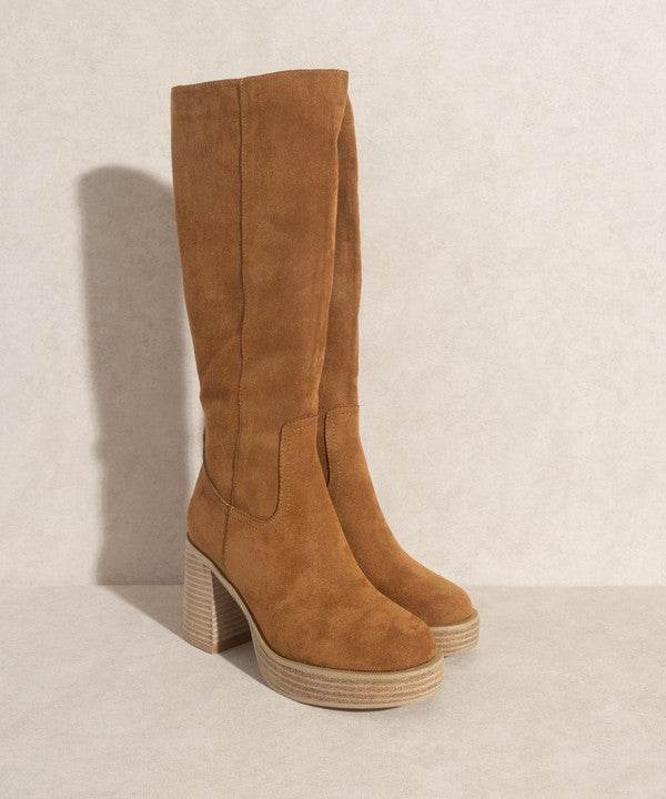 Oasis Society Juniper - Platform Knee-High Boots - Rosa Apparel