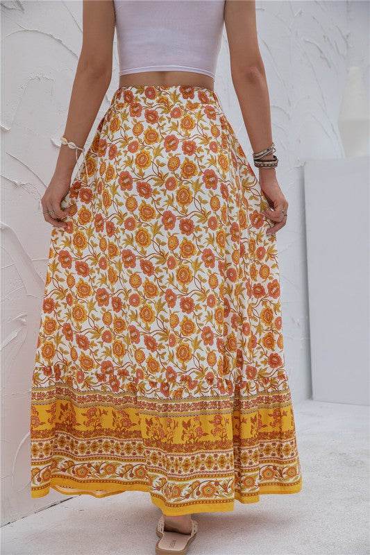 Womens Print Maxi Skirt - Rosa Apparel