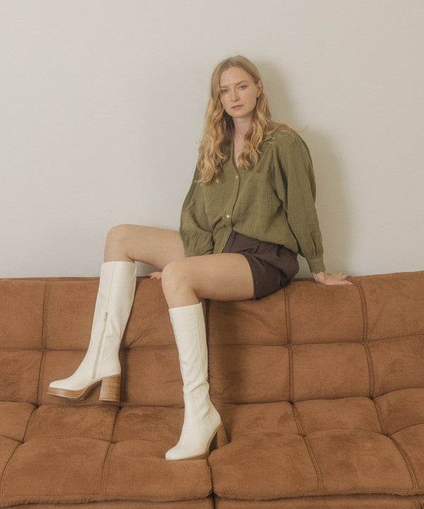 Oasis Society Juniper - Platform Knee-High Boots - Rosa Apparel