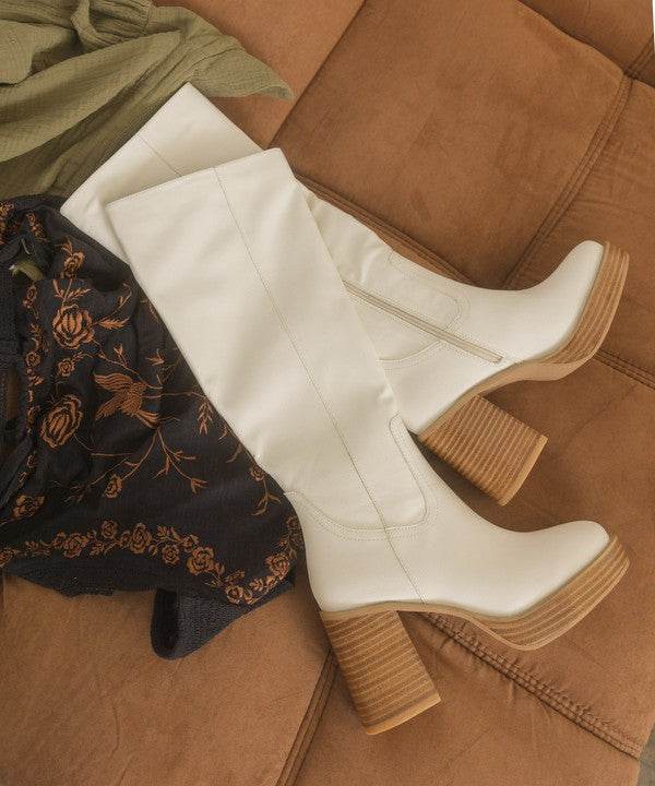 Oasis Society Juniper - Platform Knee-High Boots - Rosa Apparel