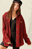 La Miel Madera Collared Long Sleeves Shacket - Rosa Apparel