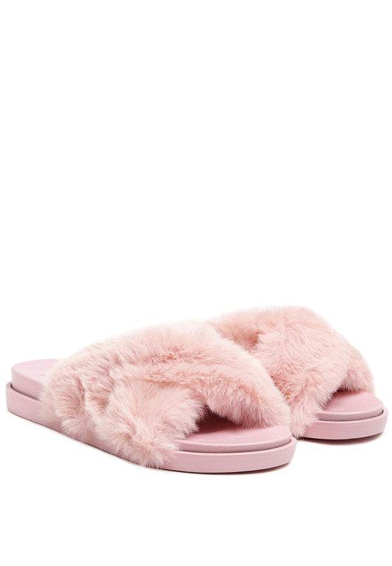 Rag HOMEY FUR SLIP-ON FLATS - Rosa Apparel