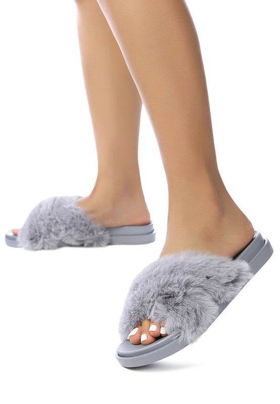 Rag HOMEY FUR SLIP-ON FLATS - Rosa Apparel