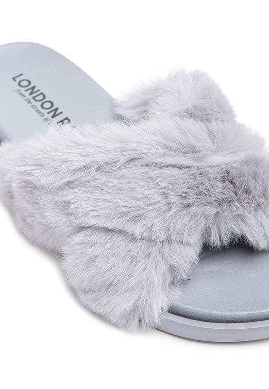 Rag HOMEY FUR SLIP-ON FLATS - Rosa Apparel