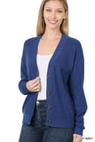 Zenana Viscose V-Neck Drop Shoulder Sweater Cardigan - Rosa Apparel