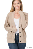 Zenana Viscose V-Neck Drop Shoulder Sweater Cardigan - Rosa Apparel
