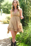 La Miel Monterey Bohemian V-Neck Sleeveless Crochet Mini Dress - Rosa Apparel