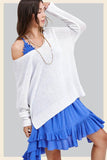 La Miel Winnie Casual Relaxed Scoop Neck Sweater - Rosa Apparel