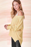 La Miel Winnie Casual Relaxed Scoop Neck Sweater - Rosa Apparel
