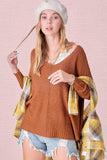 La Miel Winnie Casual Relaxed Scoop Neck Sweater - Rosa Apparel