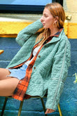 La Miel Rosie Oversized Collar Quilted Jacket - Rosa Apparel