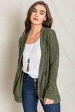 Plus Solid Drape Pocket Long Sleeves Cardigan By EG Fashion - Rosa Apparel