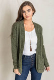 Plus Solid Drape Pocket Long Sleeves Cardigan By EG Fashion - Rosa Apparel