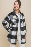 Love Tree Plaid Bust Collar Pocket Shacket - Rosa Apparel