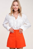 La Miel Elegant Collar Long Sleeves Hazel Button-Down Shirt - Rosa Apparel