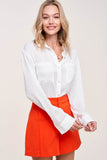 La Miel Elegant Collar Long Sleeves Hazel Button-Down Shirt - Rosa Apparel