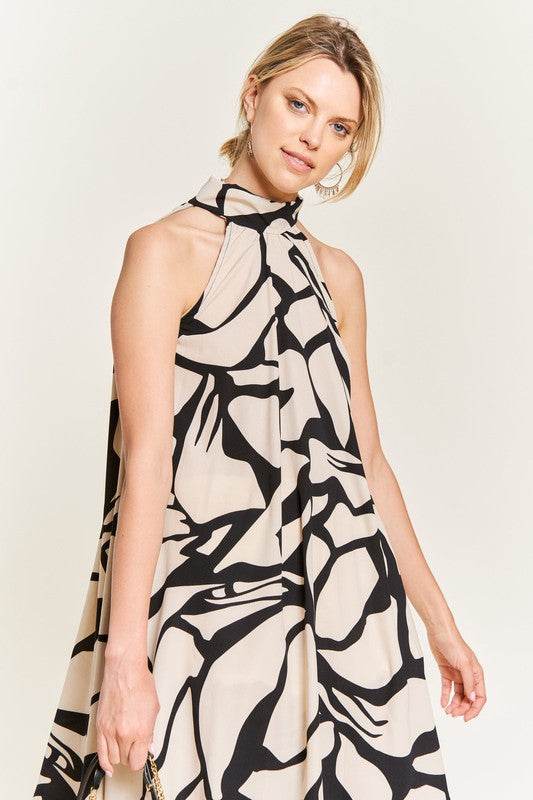 Jade By Jane Resort Style Halter Neck Sleeveless Short Sundress - Rosa Apparel