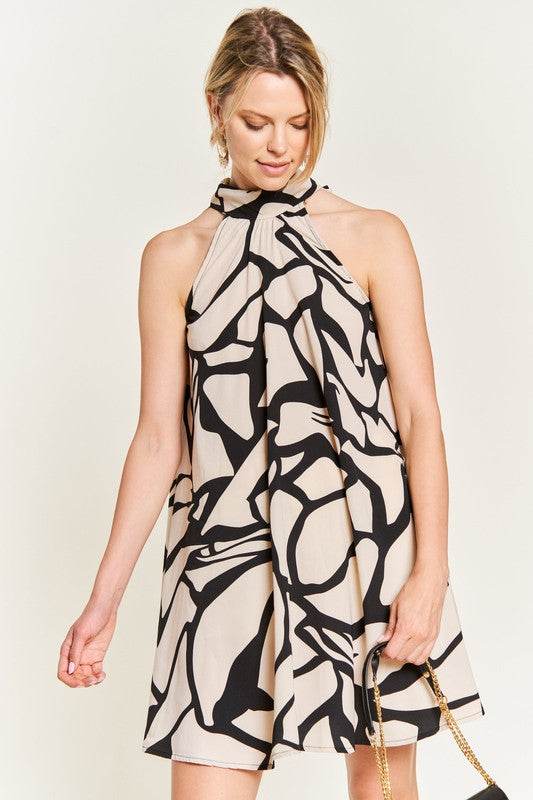 Jade By Jane Resort Style Halter Neck Sleeveless Short Sundress - Rosa Apparel