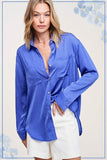 La Miel Elegant Collar Long Sleeves Hazel Button-Down Shirt - Rosa Apparel