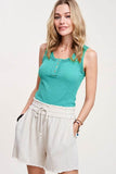 La Miel Casual Sleeveless Round Neck Kealy Tank Top - Rosa Apparel