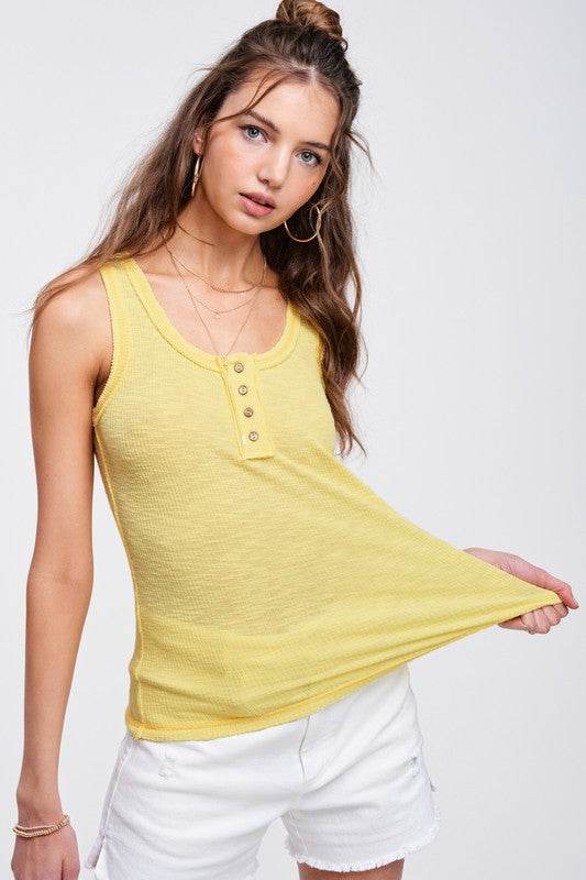 La Miel Casual Sleeveless Round Neck Kealy Tank Top - Rosa Apparel