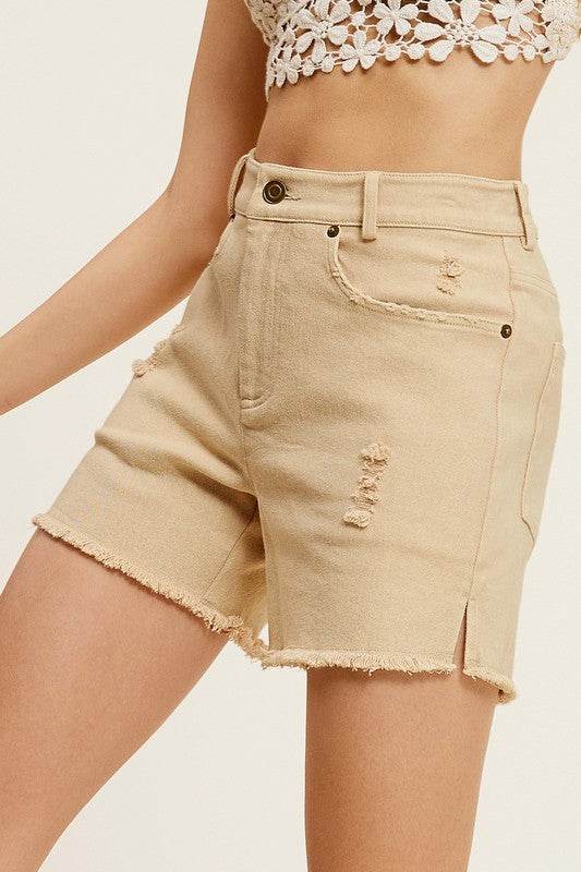 La Miel Casual Washed Regular Denim Shorts With Pockets - Rosa Apparel