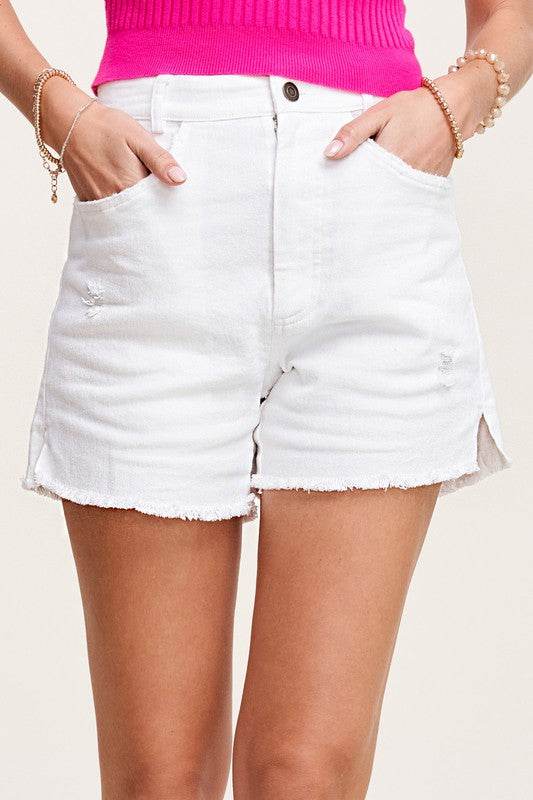 La Miel Casual Washed Regular Denim Shorts With Pockets - Rosa Apparel
