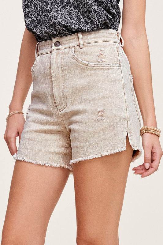 La Miel Casual Washed Regular Denim Shorts With Pockets - Rosa Apparel