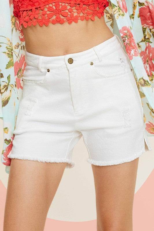 La Miel Casual Washed Regular Denim Shorts With Pockets - Rosa Apparel